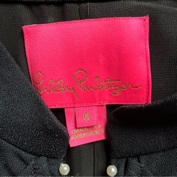 Lilly Pulitzer Adalee Embellished V-Neck Shift Dress in Onyx Black size 6 - Picture 11 of 12